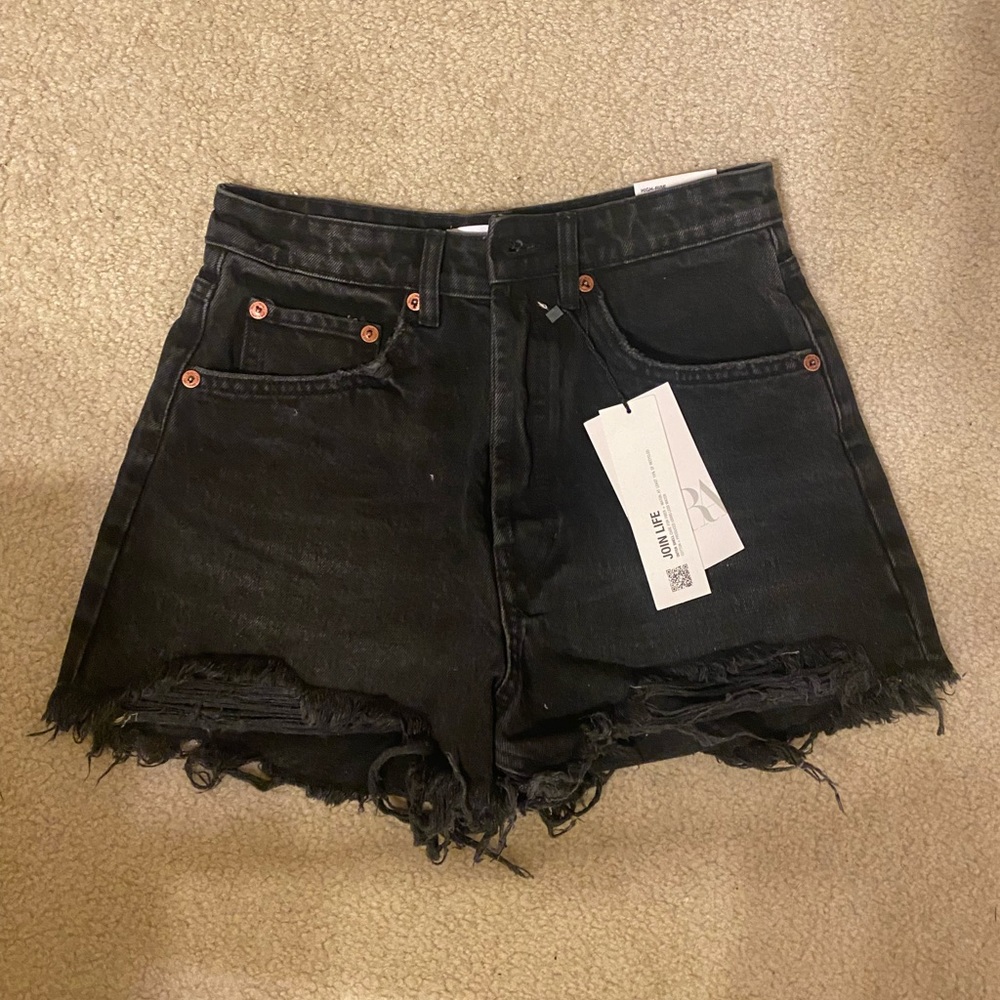 Zara High Rise Denim Shorts